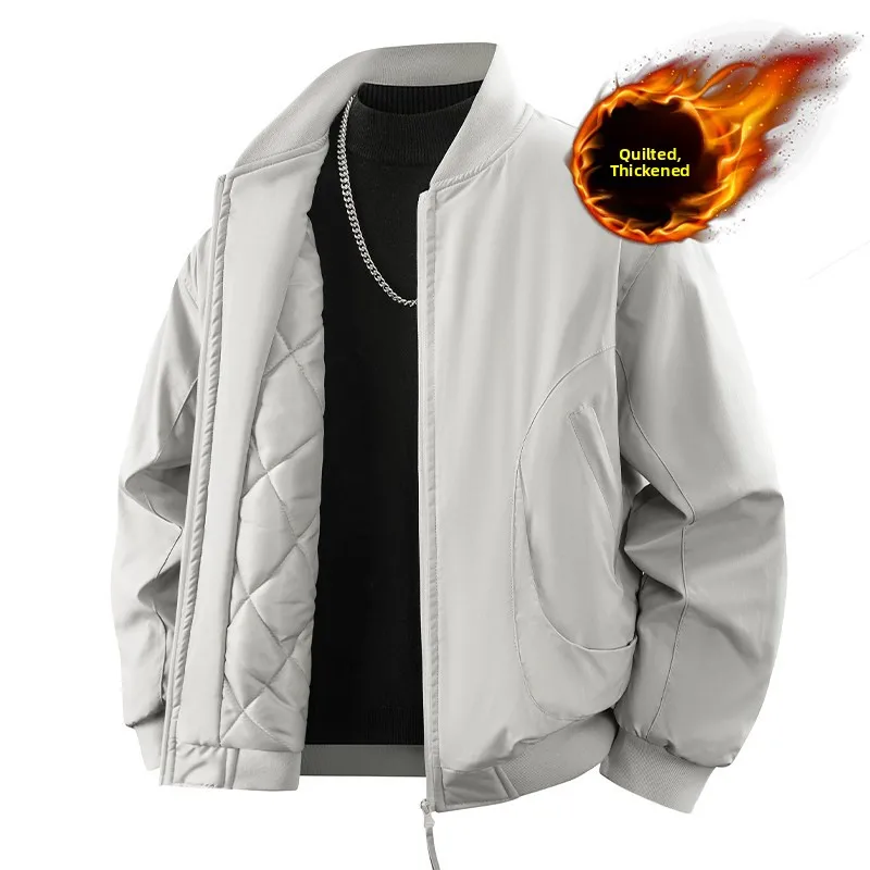 

Утепленная мужская куртка в американском стиле из хлопка, теплая, ветрозащитная, с воротником-бомбером, длинными рукавами, молодежная, повседневная, модная верхняя одежда