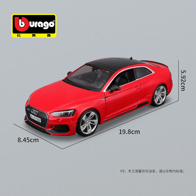 1:24 Maisto Audi RS5 Coupe Model Alloy Car Audi R8 Die Cast Sports Car Collection Luksusowa ozdoba pojazdu Prezent urodzinowy dla chłopca