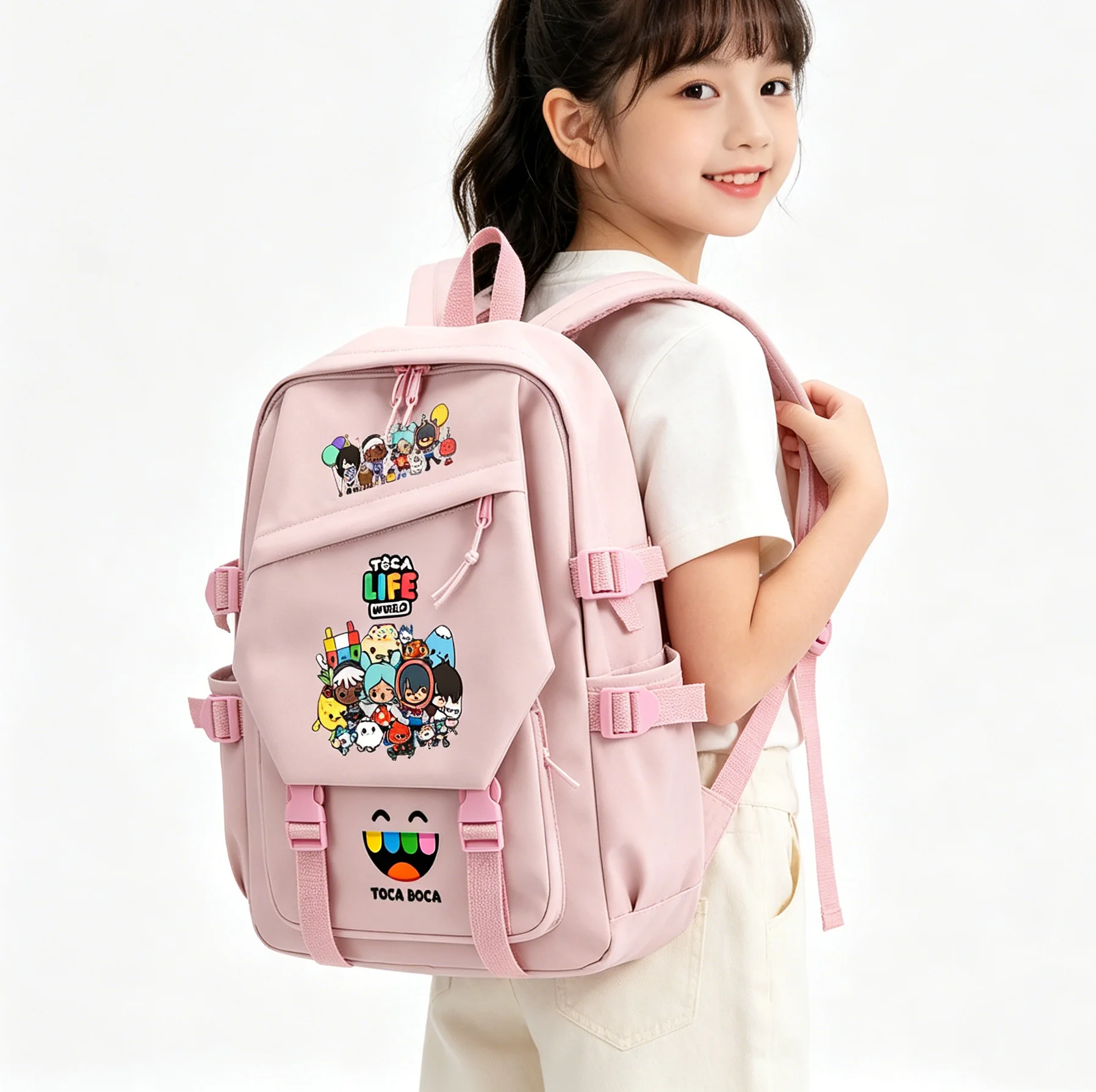 Toca Life World Print Backpack Students Cartoon Pattern Outdoor Schoolbag for Girls Fashion Travel Bookbag Women Laptop Mochlia