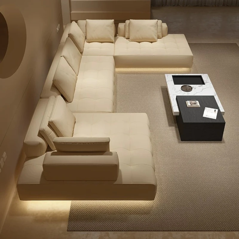 Italian Minimalist Sectional Sofa Couch Large Seat Living Room Design Sofa Luxury Lounges Bedroom Canape Salon Home Furniture