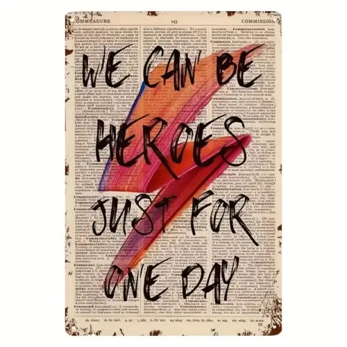 u1,David Bowie We Can Be Heroes ~Aladdin Sane The Flash logo ~ Metal Sign S106