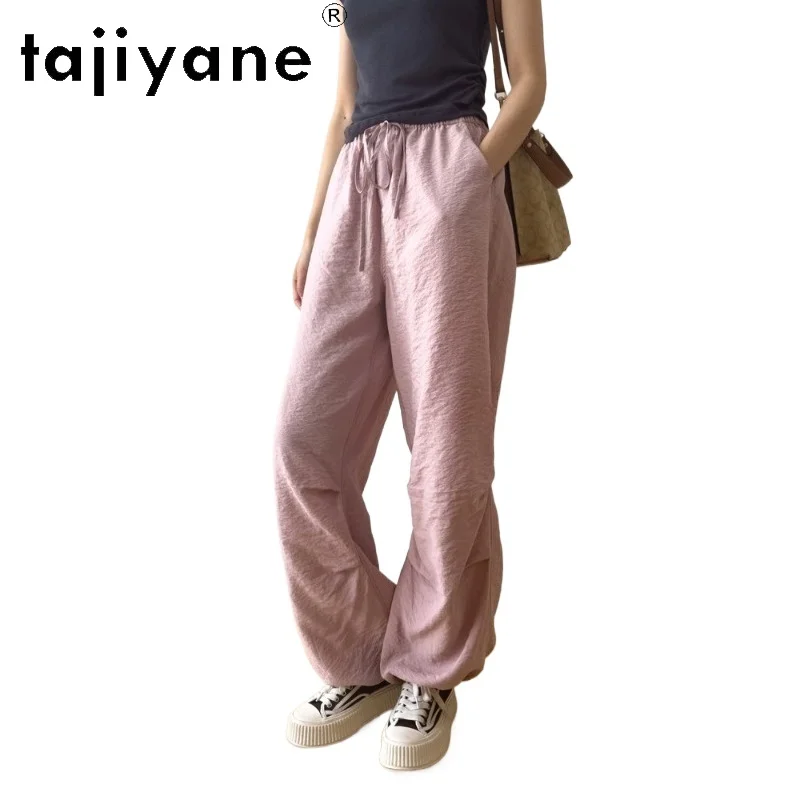 

TAJIYANE 76% Mulberry Silk Pants Women Casual Cargo Jogger Pants Dry Silk Trousers New in Spring Summer Women Clothes 2026 штаны