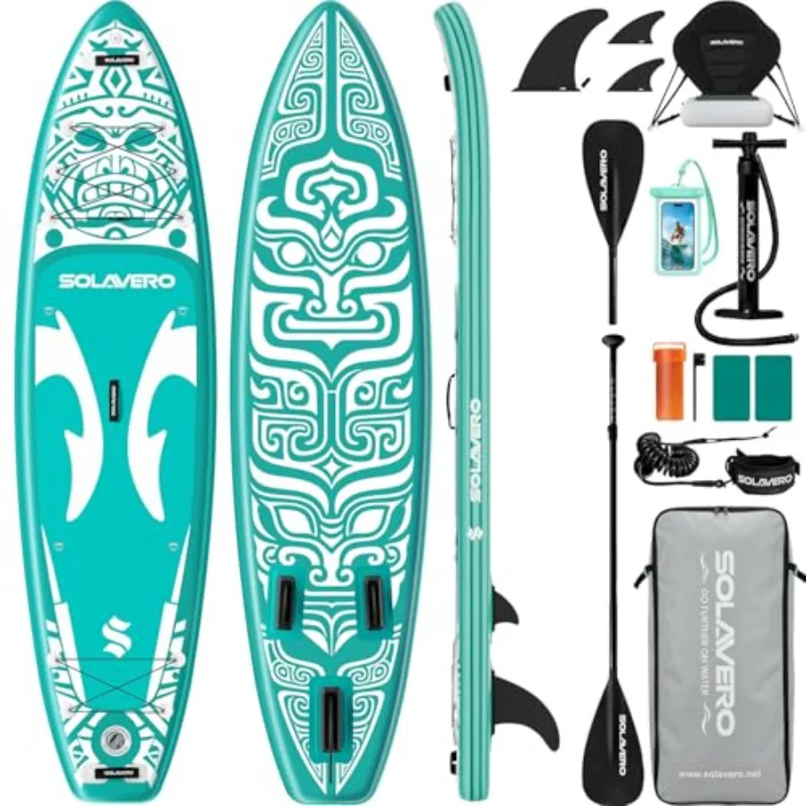 

Inflatable Stand Up Paddle Board for adults and youth PVC material blue wide stable anti-slip EVA deck with premium SUP accesso