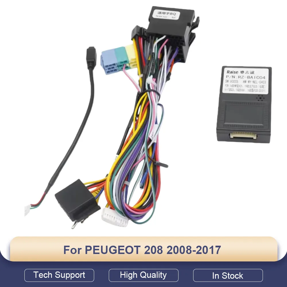 For PEUGEOT 208 2008-2017 (10.1 Inch) Car Radio Fascia Android GPS MP5 Stereo Player 2 Din Head Unit Panel Dash Frame Installati