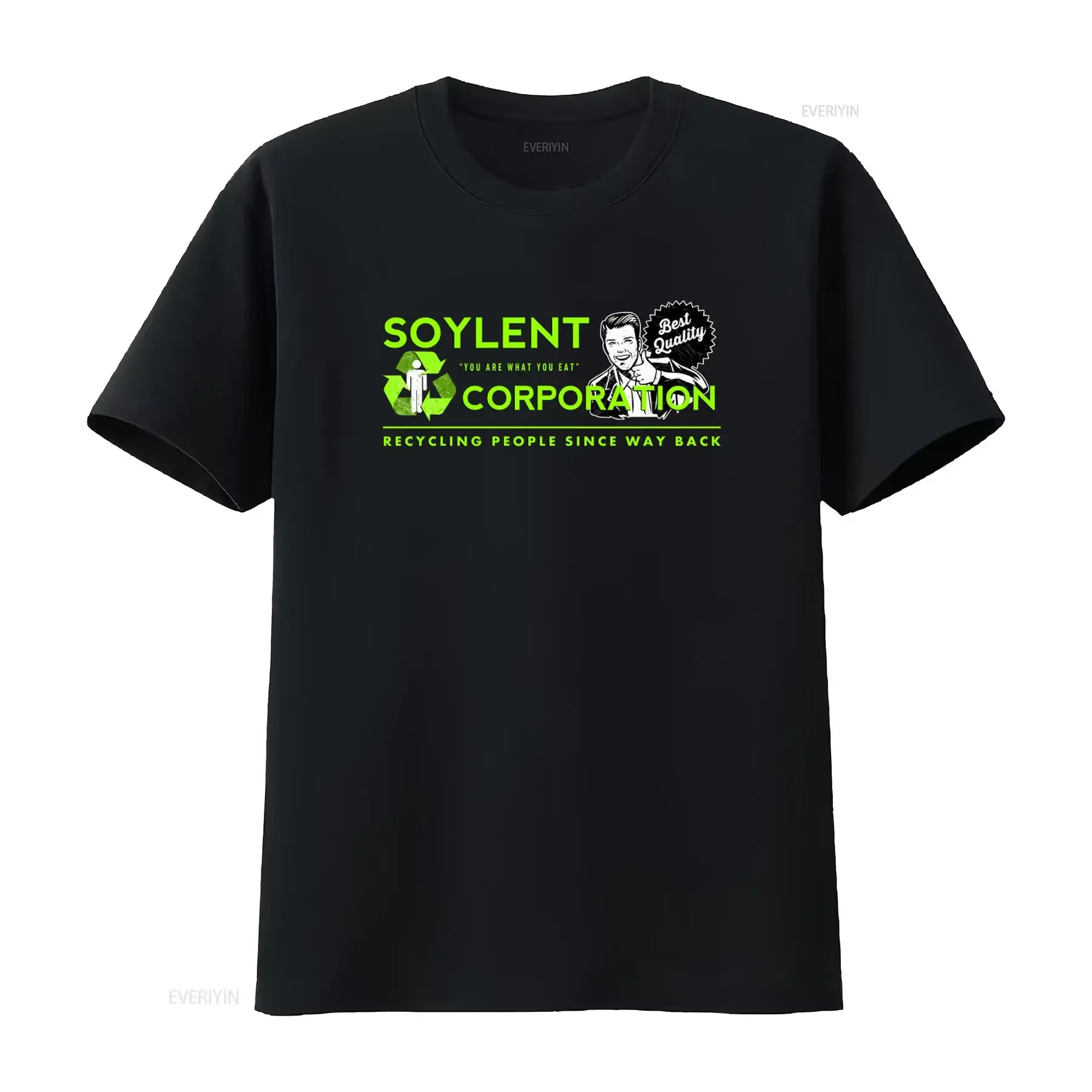 Mens Soylent Green Retro Movie T Shirt Vintage Corporation INGSOC 1984 Evil Best Quality Recycled Design vintage Washed Unisex