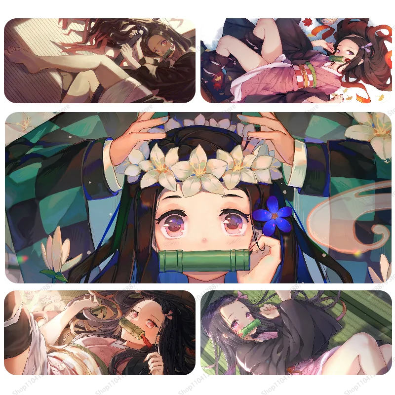 Anime Charater Nezuko Mousepad Gaming Mouse pad Gamer Pc Accessories Deskmat Keyboard Mat Desk Protector Mause Pads