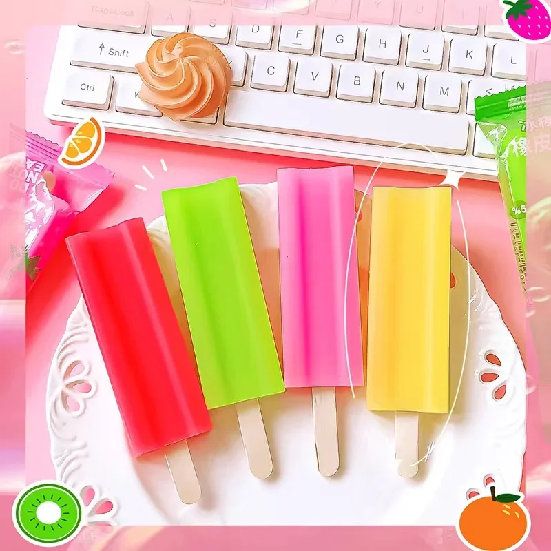 

1 Pcs Kawaii stationery items School teacher gift Office Supplies classroom back to school ice cream Rubber Erasers cute things