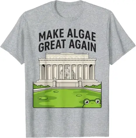 Lustiges „Make Algae Great Again“ Lincoln Reflecting Pool Midterm Frog T-Shirt Y2k Ästhetisches Maga Sarkastisches Witz-T-Shirt Streetwear Geschenke – Detail 3
