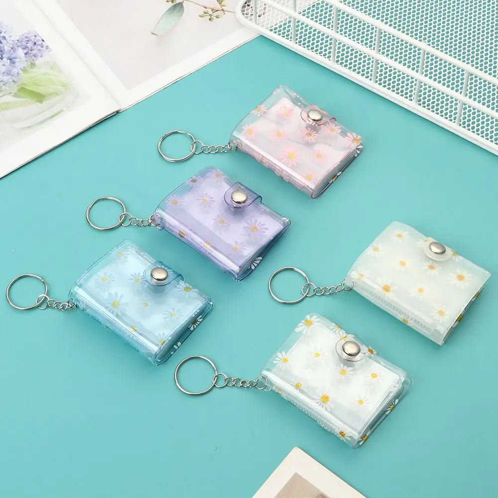 2-inch PVC Portable Certificate Photo Storage 20 Pockets Key Ring Key Chain Mini Album Photos Holder