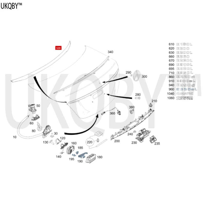 Me rc ed es Be nz A2137570000 غطاء حجرة الأمتعة A2137571300 A2137573700