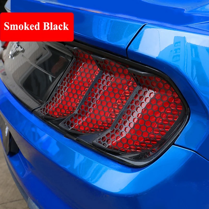 Car Tail Light Cover Rear Tail Lamp Turn Signal Sticker 3D Honeycomb For Ford Mustang 2018-2020