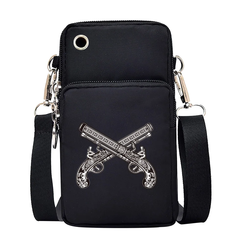 Universal Waterproof Mobile Phone Bag Skull Pattern Wallet Pouch for Samsung/IPhone 12/13 Pro Max 7 8 Plus CrossBody Bags