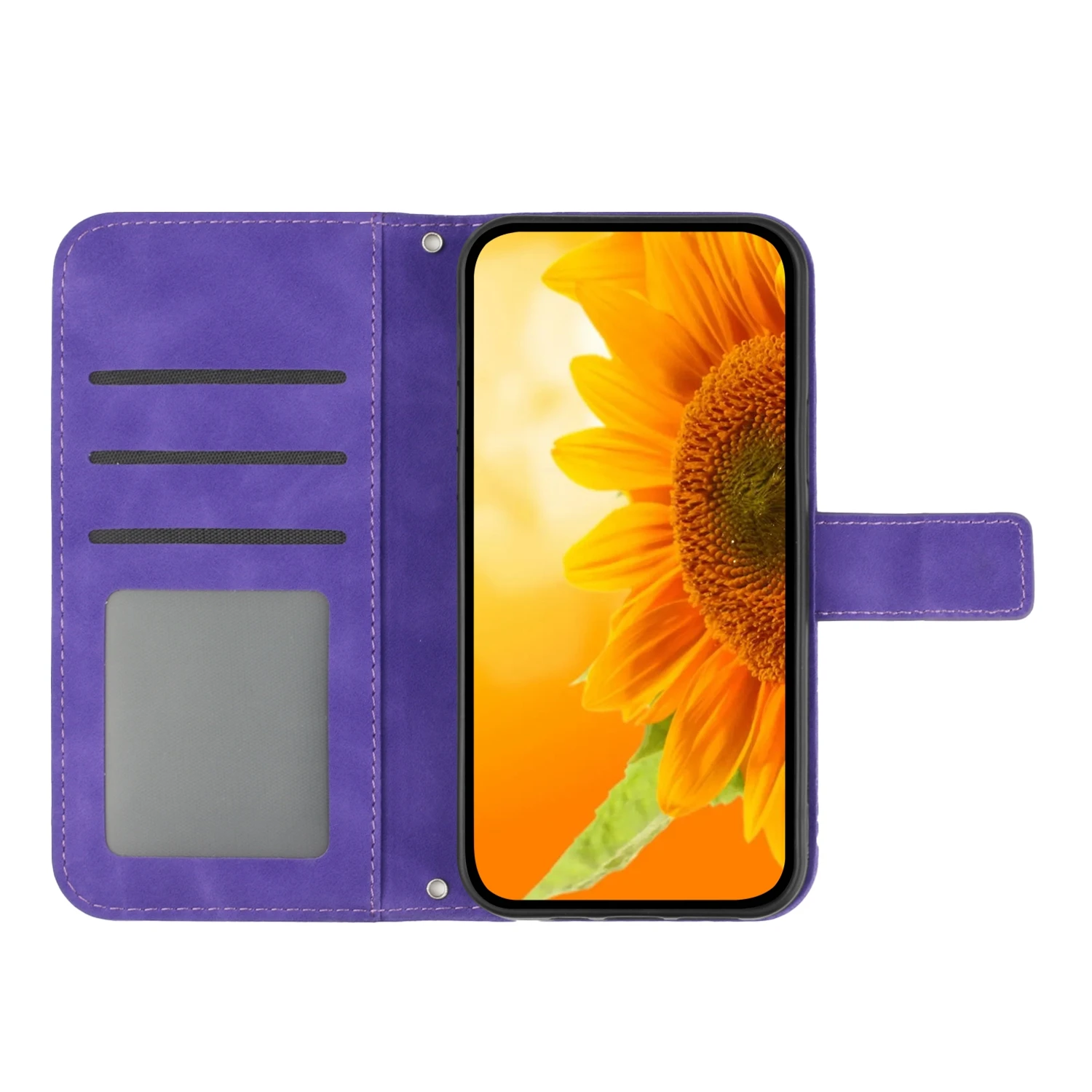 Leather Flip Case for Samsung Galaxy A06 A16 Embossed Sunflower Butterfly Magnetic Wallet  Phone Cover for Galaxy A55 A35 A15