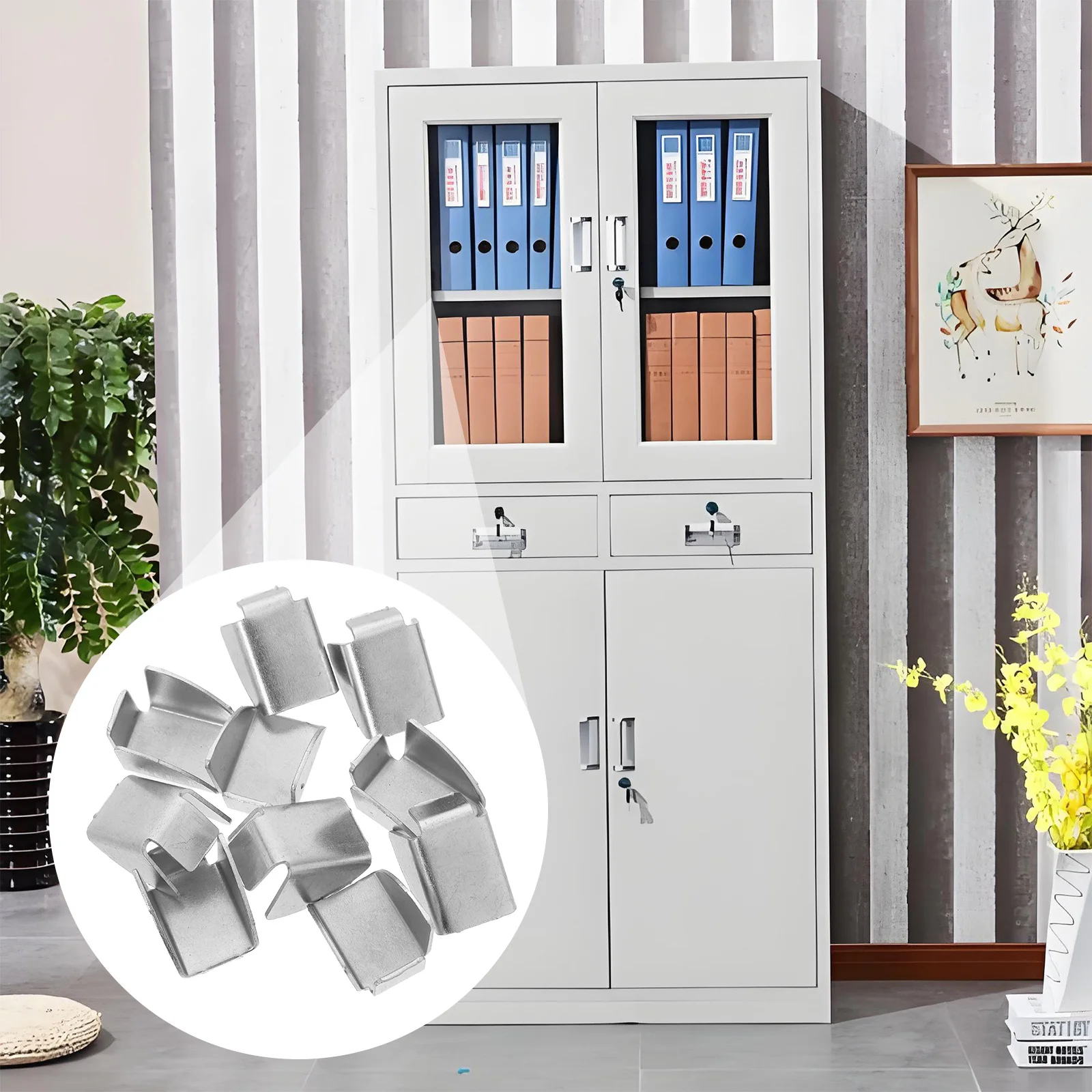 

10Pcs Cabinet Shelf Clips Metal Heavy Duty Shelf Pegs Support Clips for File Cabinets Office Shelving Bookshelf Peg