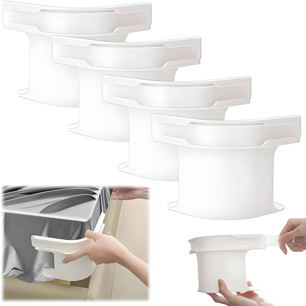 4Pcs Lock Sheet Holders Bed Sheet Straps, Heavy Duty Sheet Holders, Invisible Bed Cover Fastener Quilt Sheets Straps Holder Clip