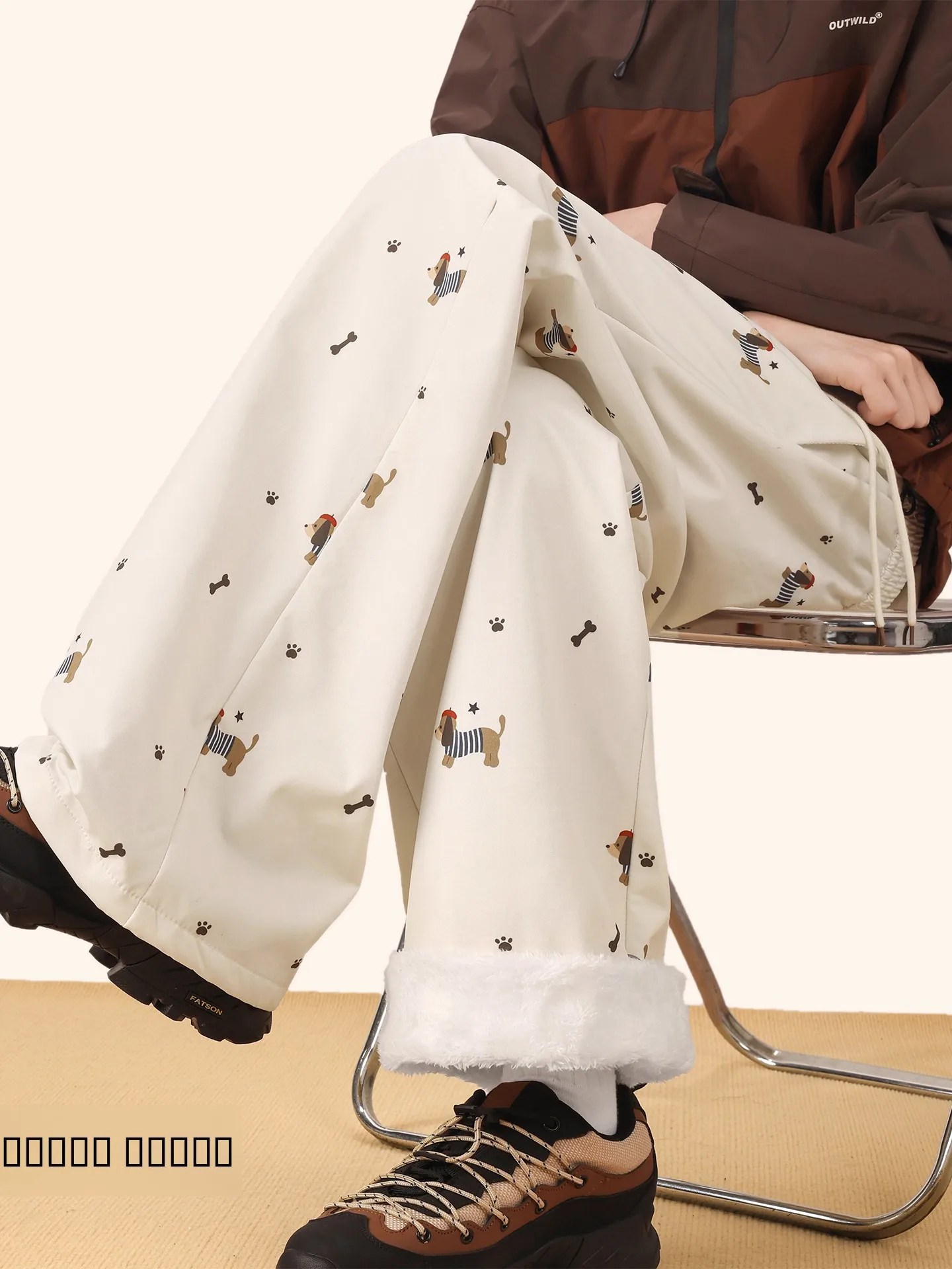 

Зимние брюки Thiened Fce для мужчин, повседневные прямые брюки, теплые уличные брюки-карго, американский стиль, свободный крой, длинные...