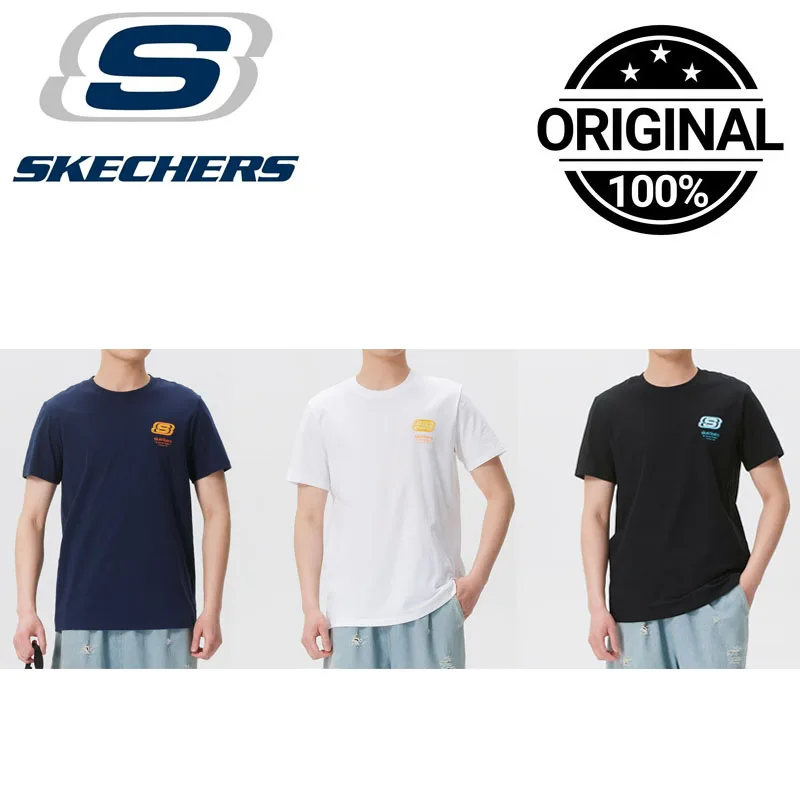 

Skechers Unisex Crew Neck Short Sleeve T-Shirt Loose Breathable Casual Sports Couple Tee L224U137