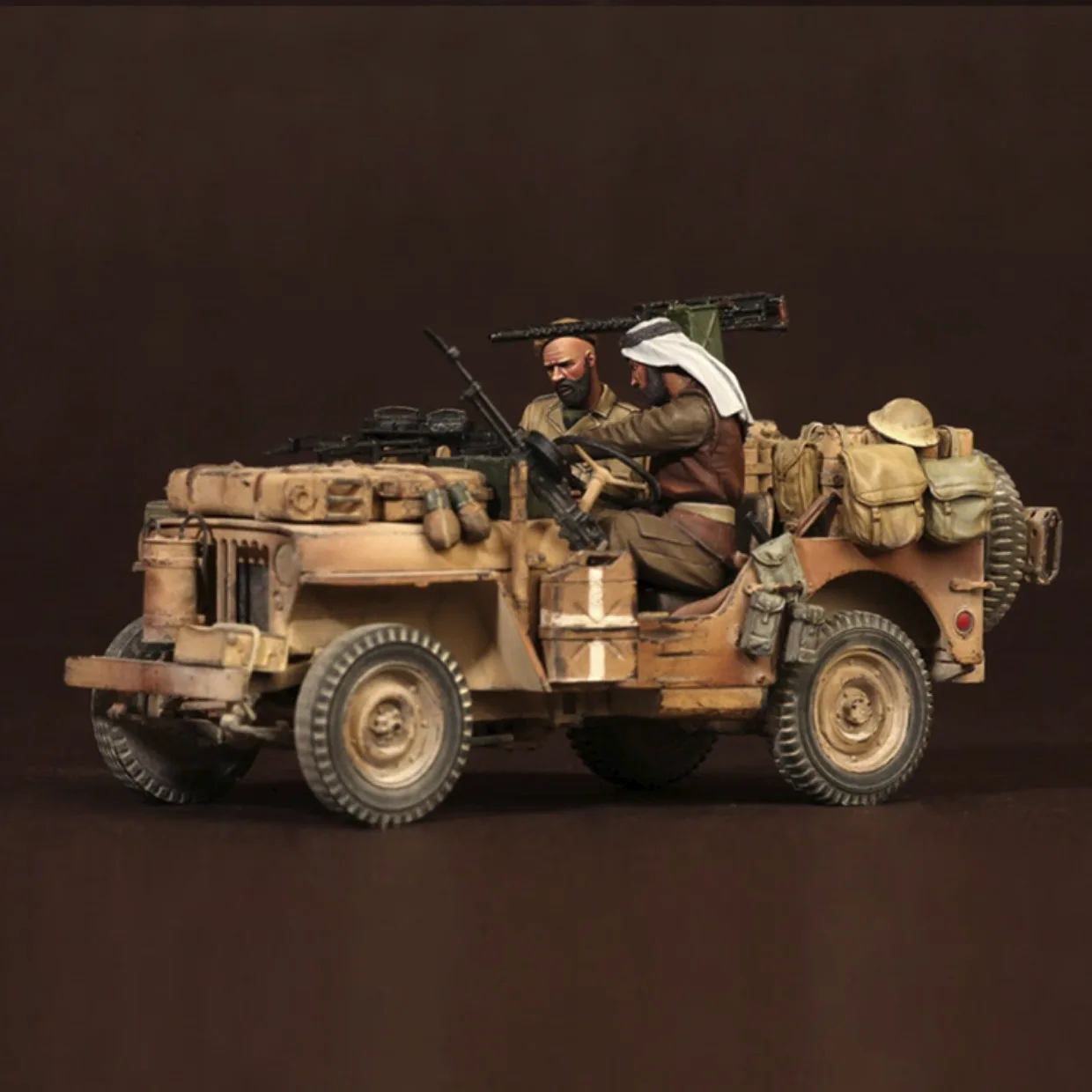 1/35 resin soldier model GKSAS jeep set (2-person version without vehicle) - North Africa - unassembled and unpainted DIY kit 92