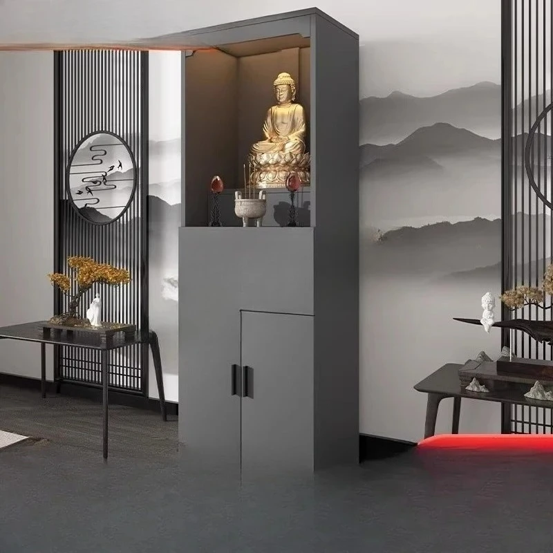 

Chinese Buddhist table cabinet with door altar offering table