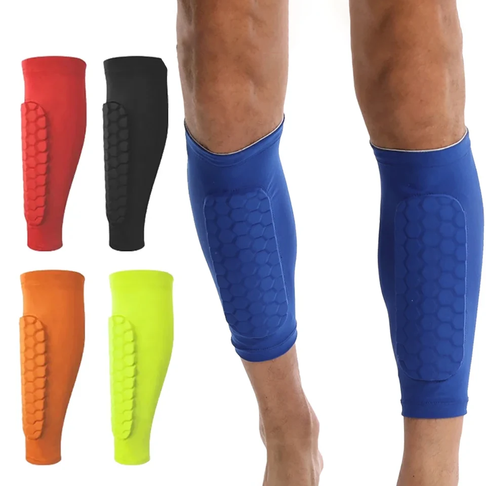 1pcs Soccer Football Shin Guard Pads Honeycomb Running Leg Calf Protective Gear Shield Sleeves Outdoor Sports Leg Support Guard