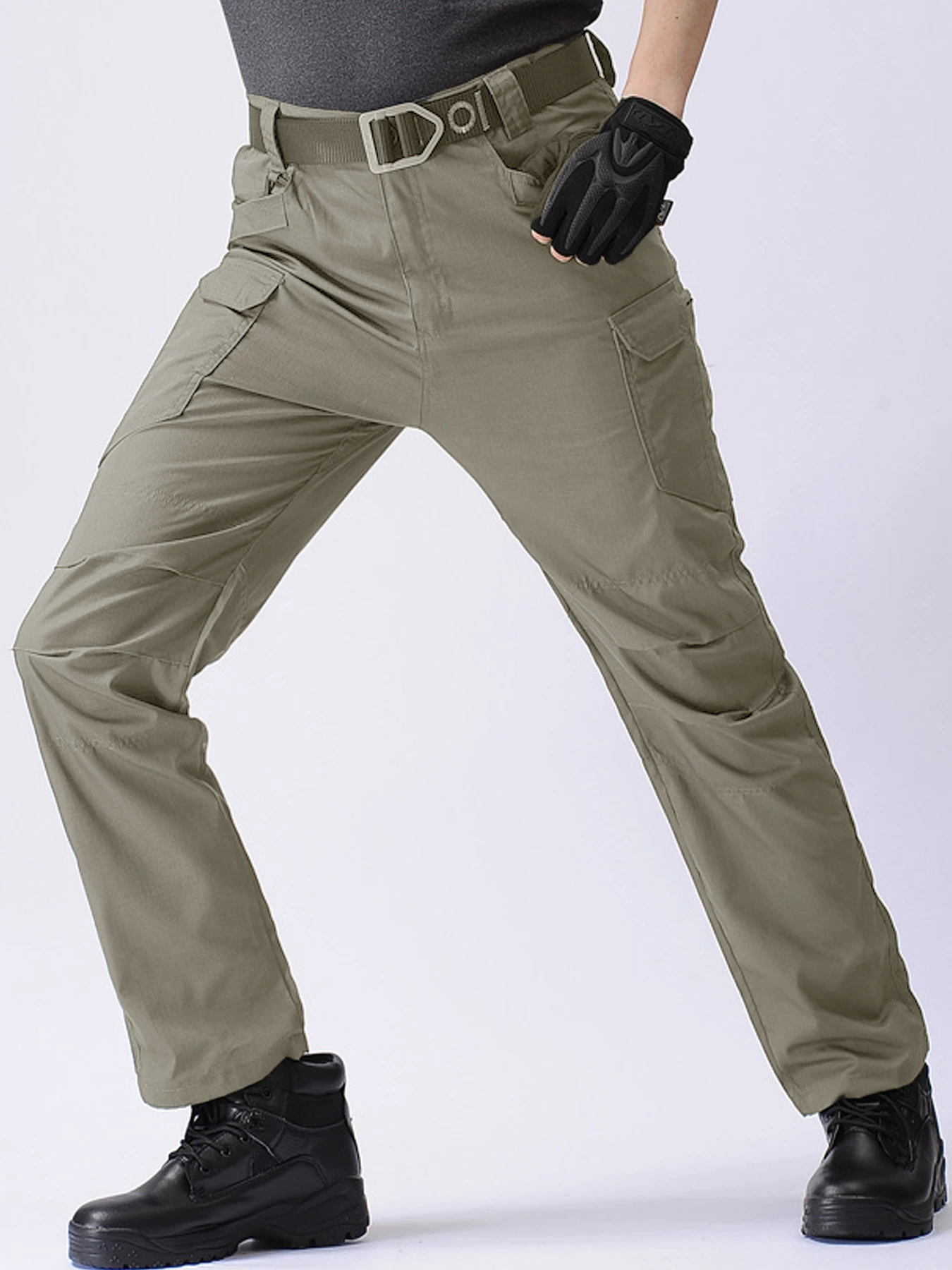 

Men's spring high street fashion brand assault pants, summer ice silk loose straight leg casual long pants