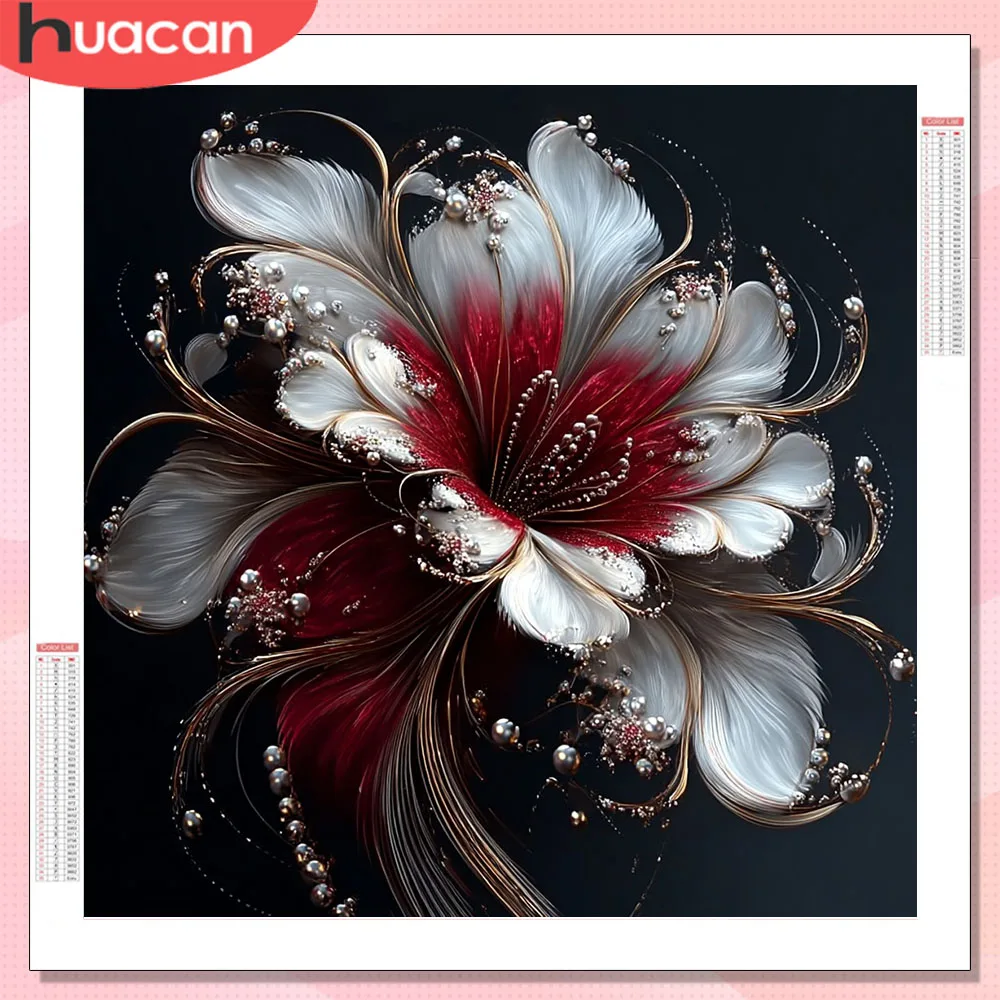 HUACAN Diamond Mosaic Novelties 2026 Flower Red Full Drill D