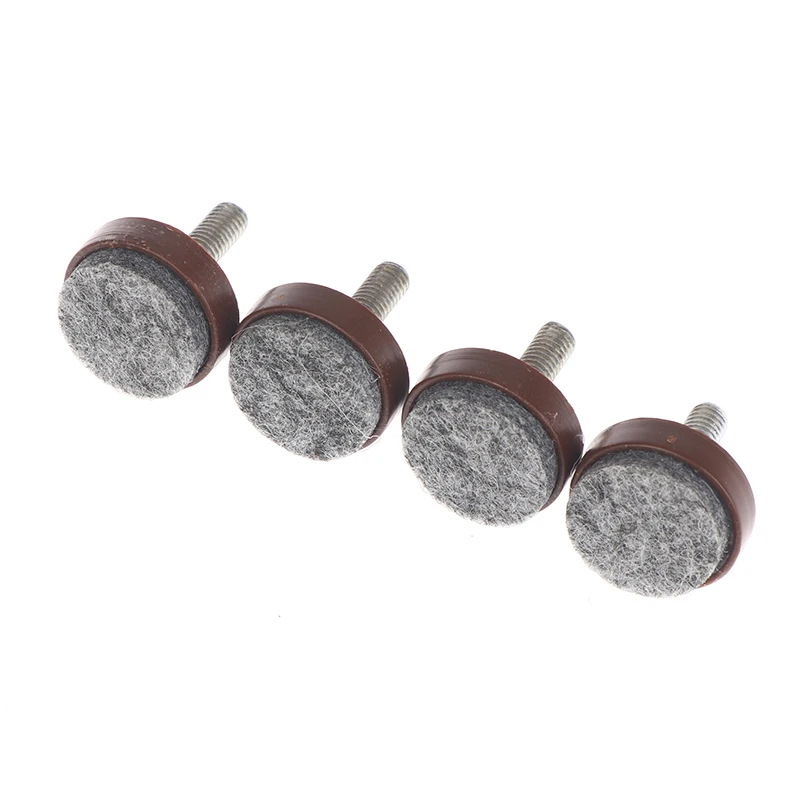 4/8 Stuks Zwart/Bruin Vilt Verstelbare Ronde Meubels Been Schroeven Anti Slip M6 M8 Tafel Stoel Kast Balans Voeten Pads