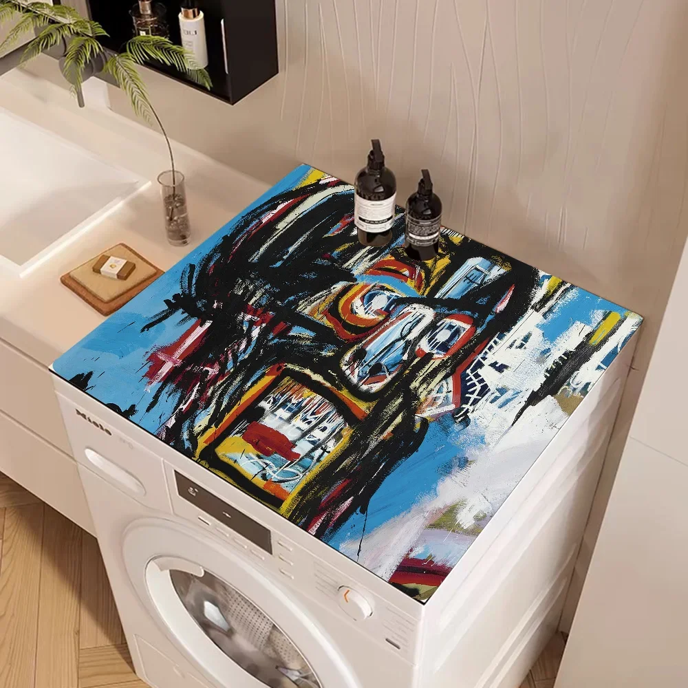 Jean Michel Basquiat Art GraffitiKitchen Drainage Mat Retro Style Dish Drying Pads Absorbent Placemats Drainer Tableware Mats
