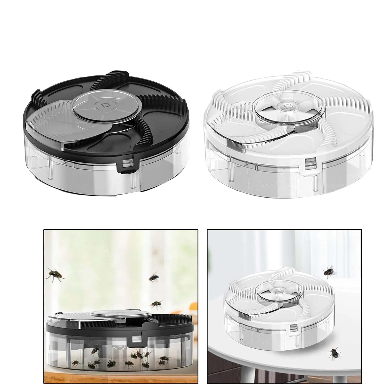 

Rotating Automatic Flycatcher Pest Control Removable USB Rechargeable Insect Catcher Electric Fly Trap for Househould Kitchen