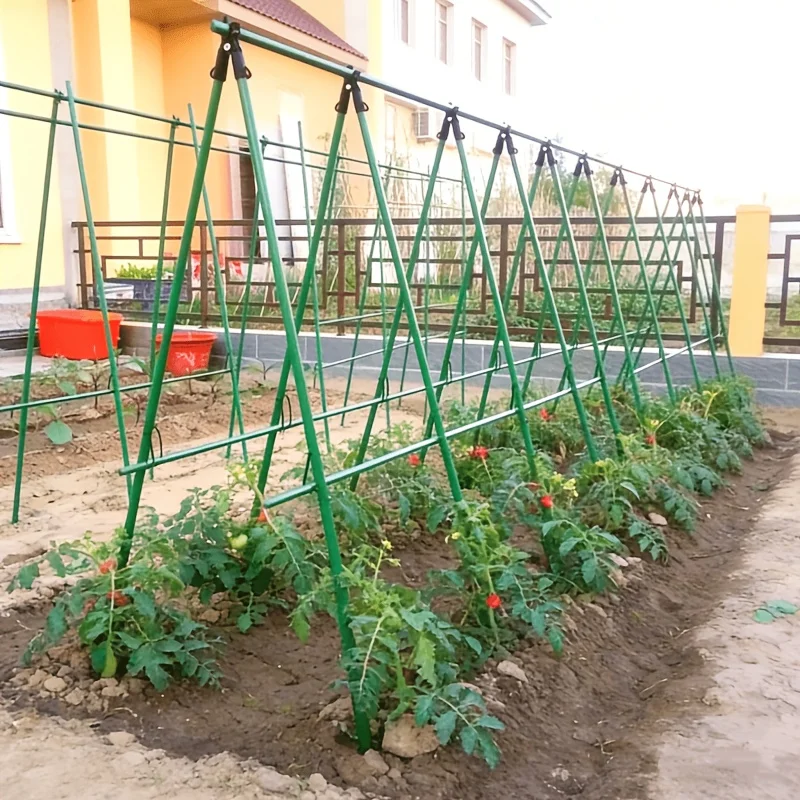 

34 piece combination set, green garden bracket, including 16 columns+6 connecting pipes+6 buckles+6 A-forks, used for grape, cuc