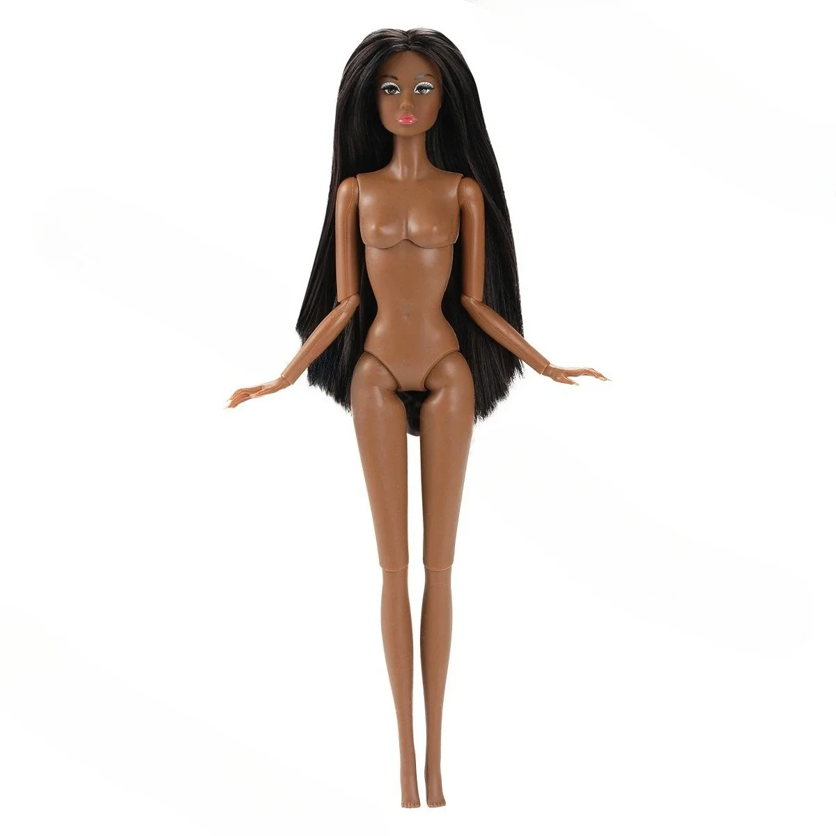 Neue Supermodel-Puppe mit Haaren, dunkelbraune Haut, 32 cm Höhe, afrikanische Puppe, Modell, Mädchenspielzeug, Anziehspielhaus, 1/6 Puppenzubehör