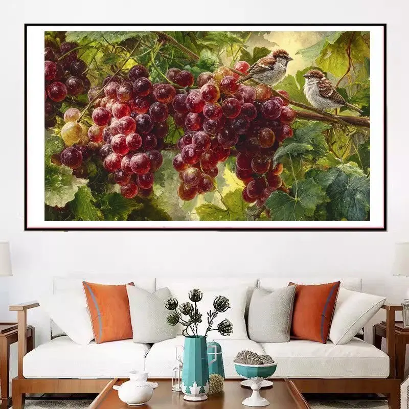 

Виноград 9CT 11CT вышивка DIY наборы с принтом в китайском стиле нитки для вышивки крестом наборы для рукоделия домашний декор ремесла