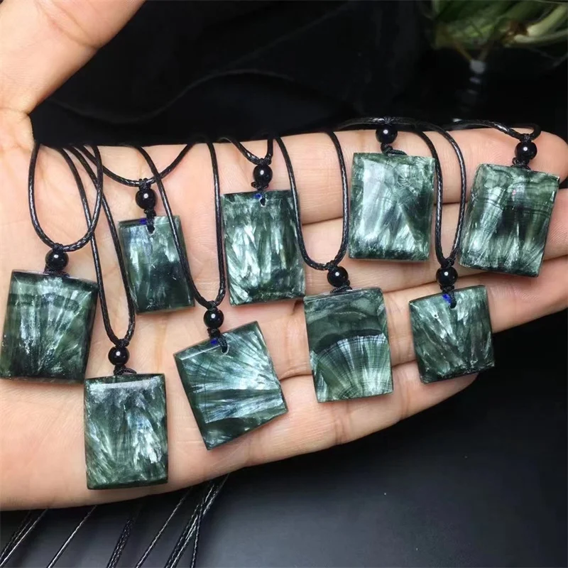 Natural Seraphinite Pendant For Women Men Jewelry Healing Reiki Fashion Necklace Holiday Gifts 1PCS