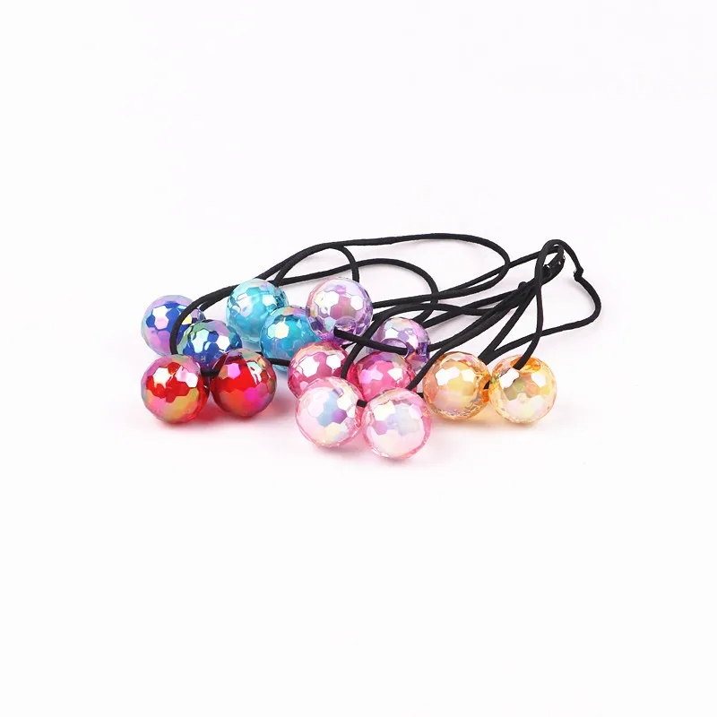 2pcs/lot Korean children\'s hair accessories wholesale cartoon colorful ball hair ring hair rope rubber band head hair rope