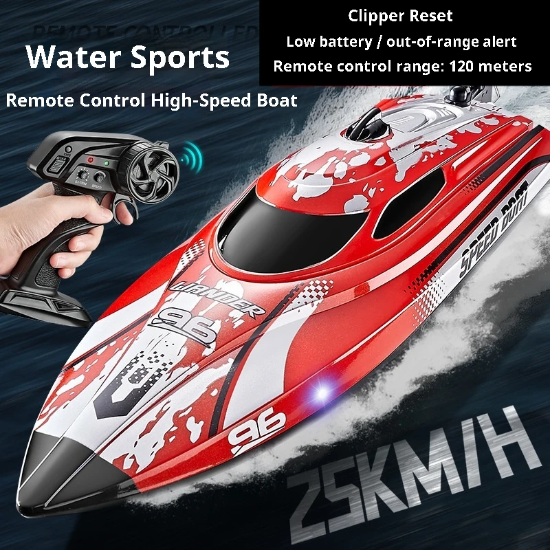 

HJ820 24G Remote Control Speed Boat Electric Capsize Reset With Led Light High Speed Racing Yacht For Open Water Adults