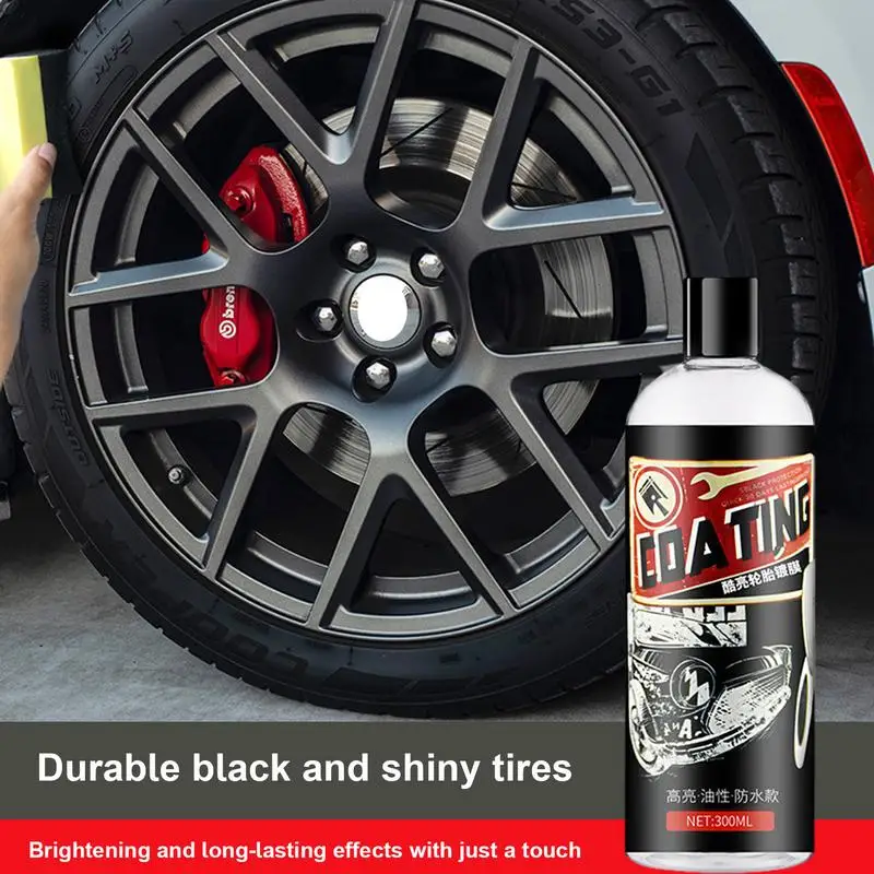 300ml Tire Shine Coatings Long Lasting High Gloss Easy Application Non Greasy Car Auto Tire Refurbishing Agent Cleaner Coating