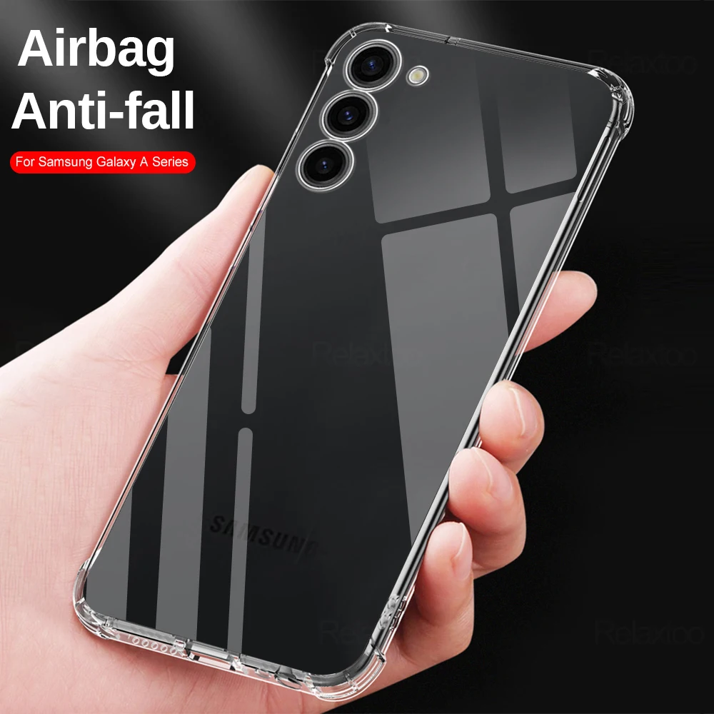 Samsung A 05 05s 15 25 35 55 Case Crystal Clear TPU Shockproof Soft Cover For Samsung Galaxy A05 A05s A15 4G A25 A35 A55 5G 2024