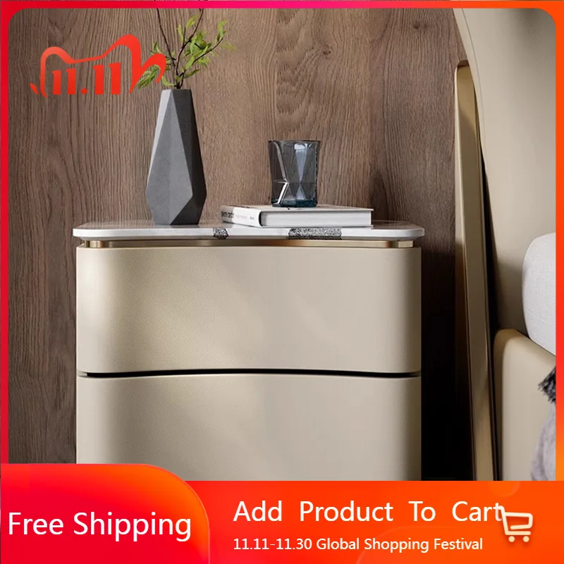 

Bedroom Drawers Nightstand Mobile Cabinets Living Room Bedside Table Storage Luxury Wood Organizer Criado Mudo Home Furniture