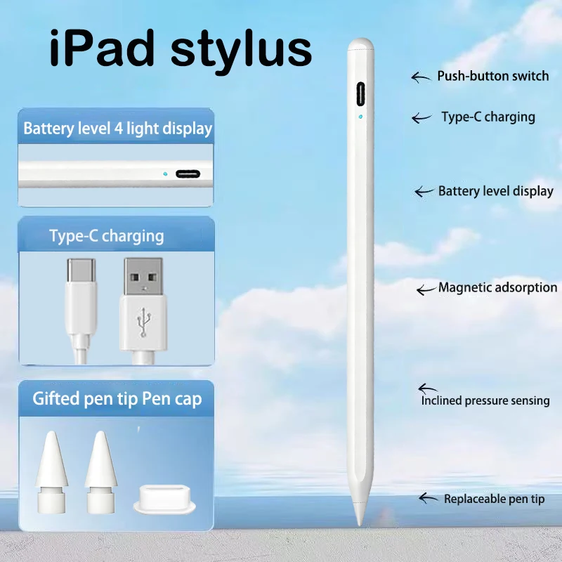 لباد قلم رصاص 2 1 النخيل رفض عرض الطاقة ملحقات iPad iPad 2022 2021 2020 2019 2018 Pro 11 12.9 قلم ستايلس صغير هوائي #1