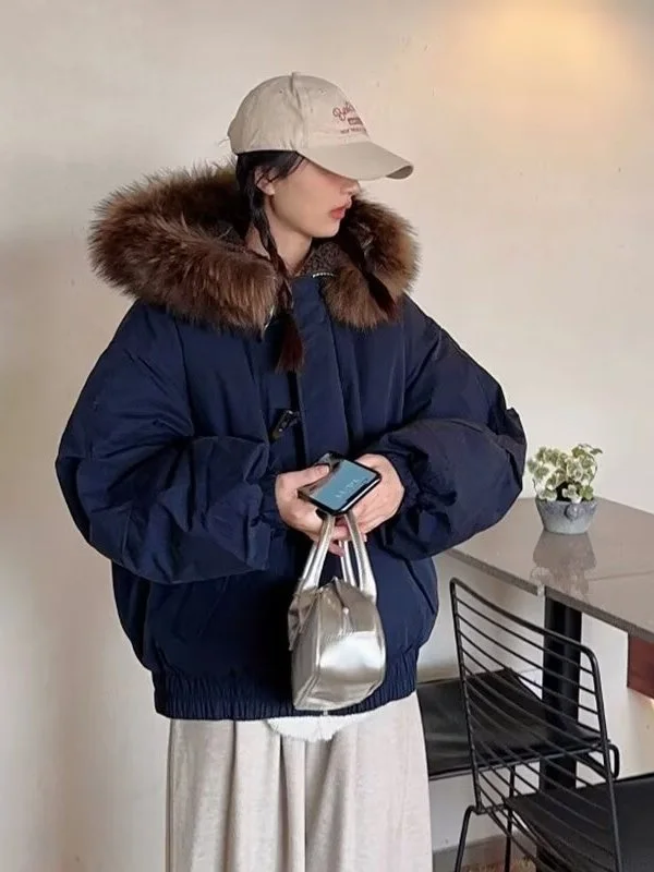 

Хлопковое джето с капюшоном в американском стиле ретро, женское осенне-зимнее свободное пальто в Корейском стиле, ленивое свободное пальто на пуговицах, хлопковая одежда