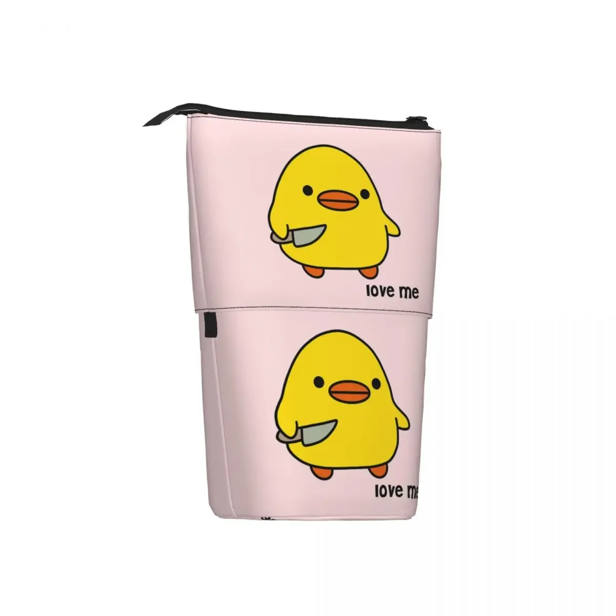 Duck With Knife - Love Me Version Kawaii Duck Knife Duck ReversiblePencil Cases Pen Holder StoragePencilBag for Boys GirlsSchool