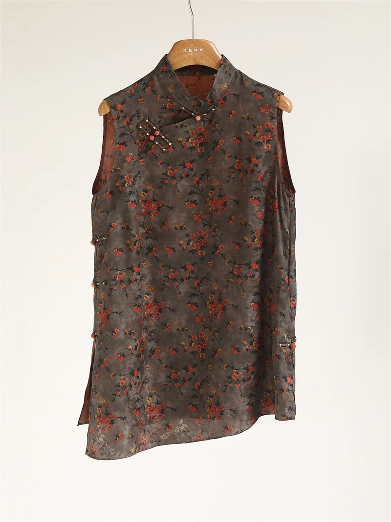 

Red Cloud Silk Kimono Top Asymmetrical Chinese Sle Long Svel Women's Faionable Printed Workwear Straight Cut