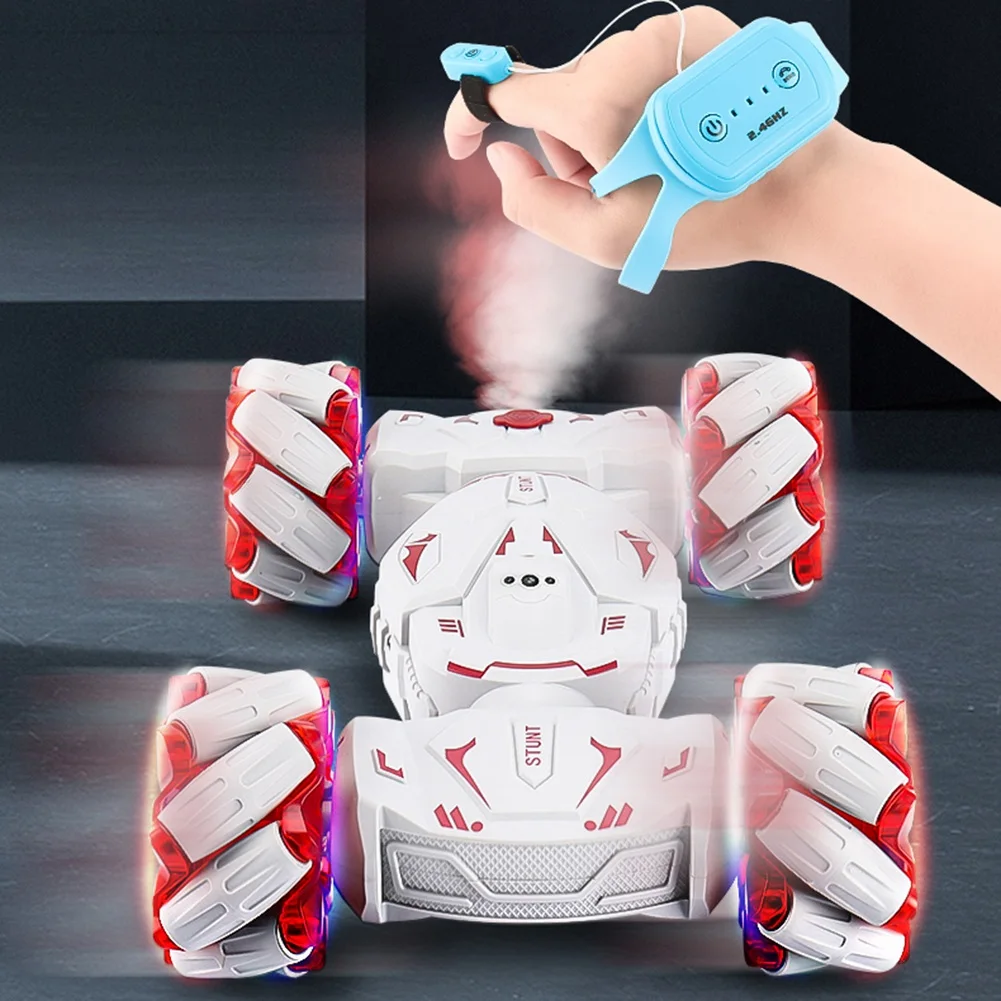 A63T-RC 스턴트카 원격 조종 전기 RC 드리프트카 회전 선물 어린이 소년 생일 - 레드