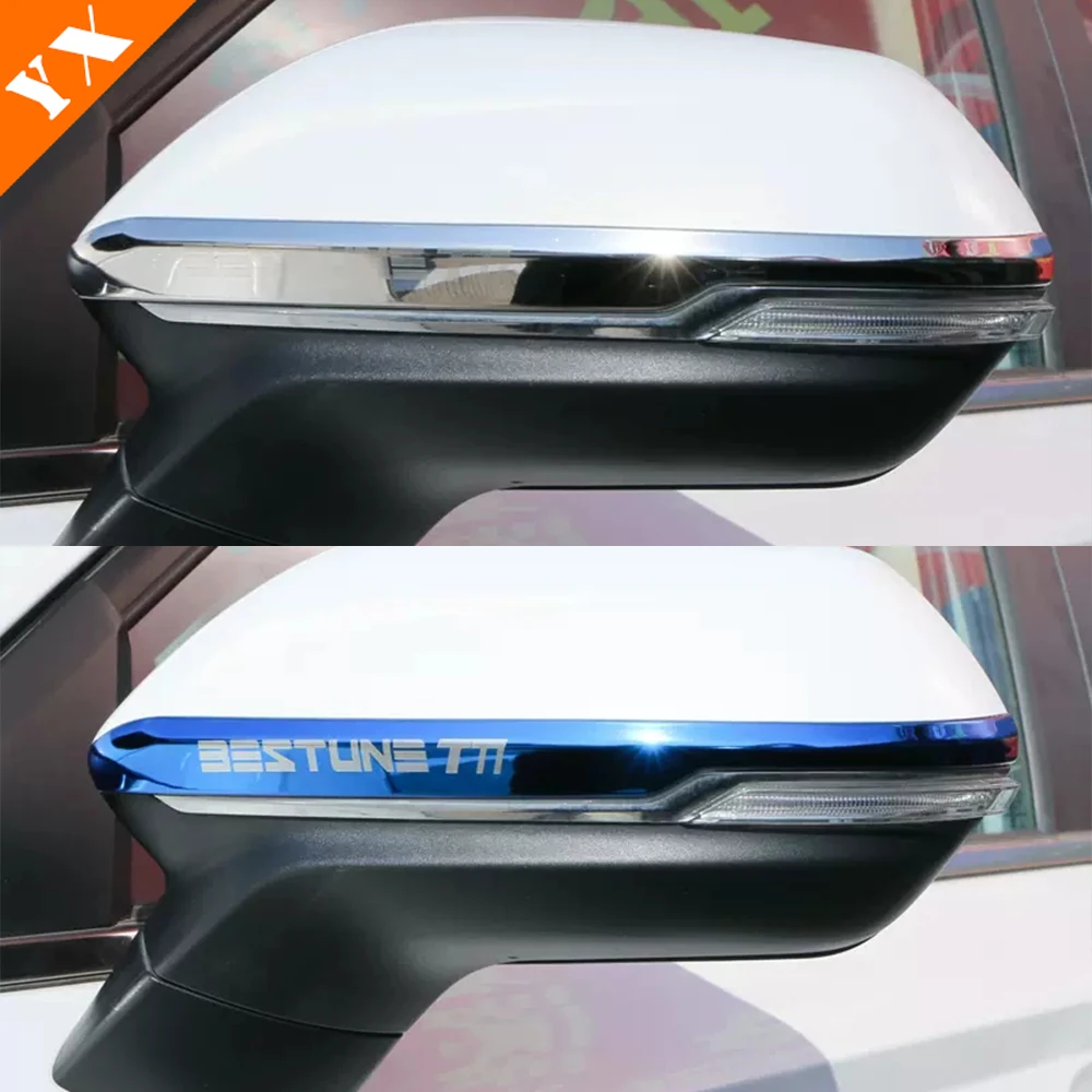 For Faw Bestune T77 Accessories 2018-2023 Stainless Steel Side Door Mirror Garnish Rear View Mirror Trim Exterior Protection