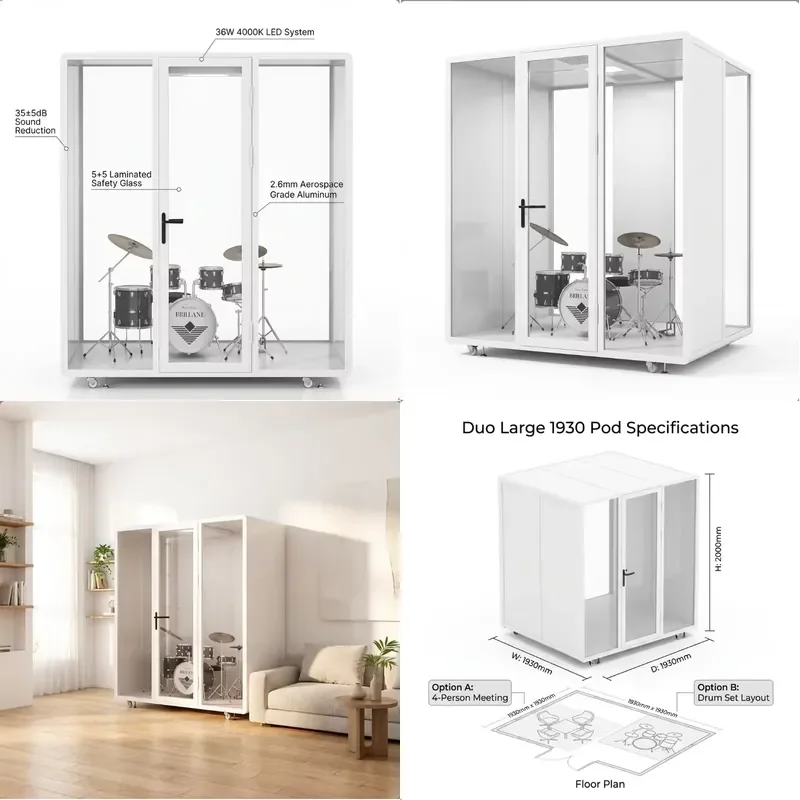 for Privacy Cabin Private Conversation Room Soundproof Lounge Prefabricated Silent Room Large 1930mm Aluminum Conference