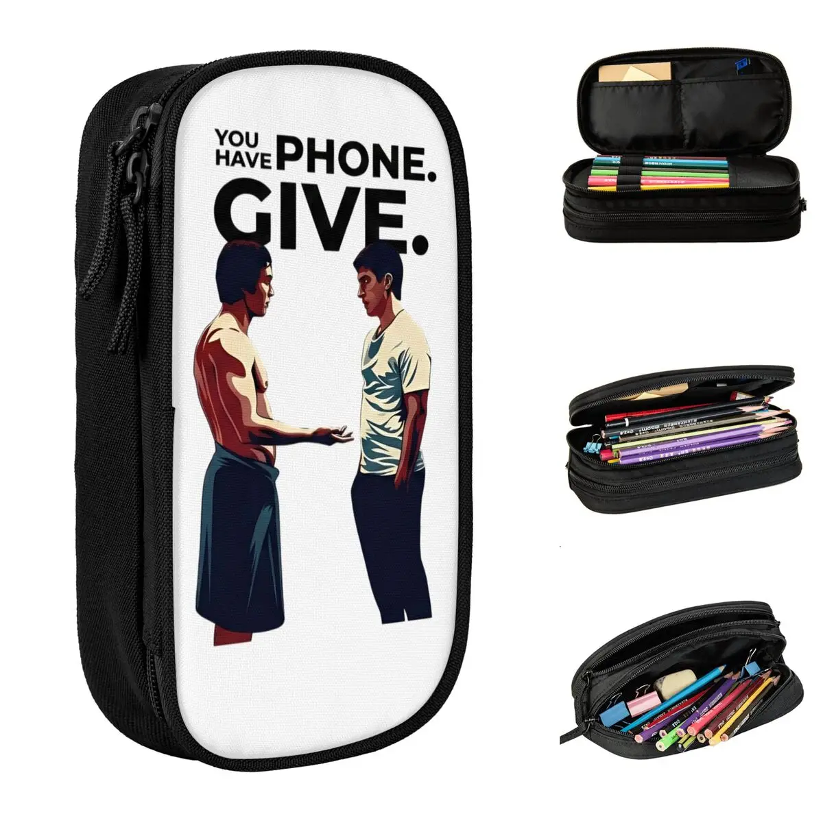 You Have Phone. Give. Meme Pencil Case Classic Heated Rivalry Pen Box Bag Student Large Storage Students School Gift Pencilcases