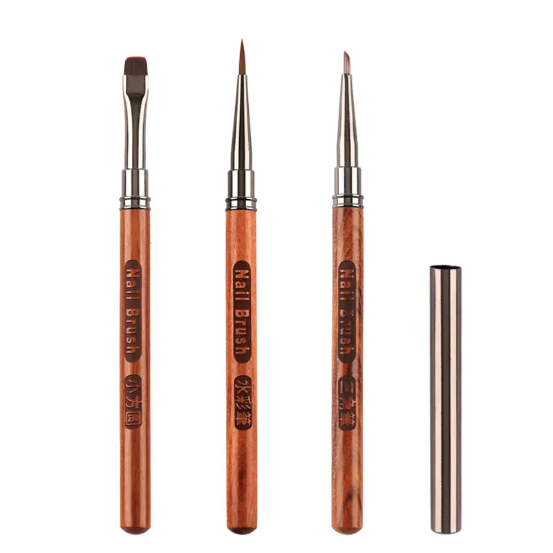 1/3PCS 샌달우드 젤 페인팅 삼각형 브러쉬 네일 아트 젤 팁 연장 아크릴 빌더 액세서리 네일 아트 브러쉬