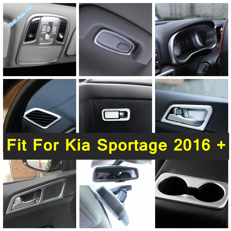 

Lapetus Matte Interior Refit Kit For KIA Sportage 2016 - 2020 Roof Reading Lights Lamps / Pillar A Speaker Frame Cover Trim