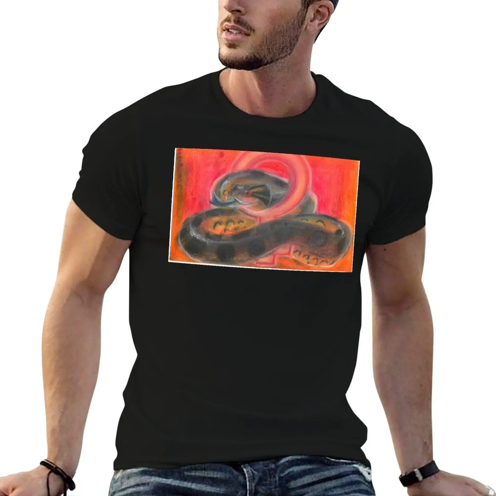 

Reptile March theme art Green anaconda T-Shirt cotton t shirts man 100% man t shirt graphic T-Shirt