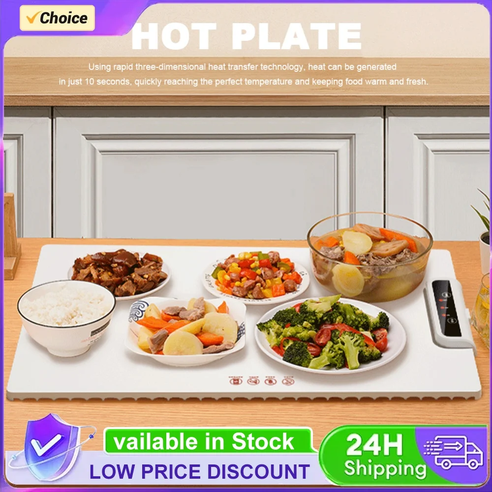 Electric Warming Tray with Adjustable Temperature Smart Warming Plate Silicone Fast Heating for Parties Family Gatherings